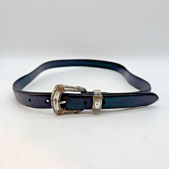 Vintage 90's Fossil Western Belt Women's M Black Genuine Leather cowgirlcore - Picture 13 of 14